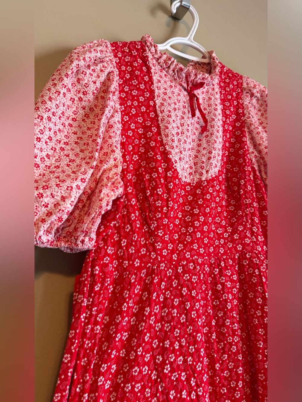 Vintage 70’s Strawberry Shortcake Ditsy Floral Prairie Cottagecore Maxi Dress - Picture 5 of 15